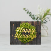 Joyeuses vacances Pays Pin Rustique Wreath Bois (Debout devant)