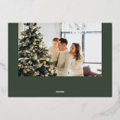 Joyeuses vacances Pinceau Script photo vert (Verso)