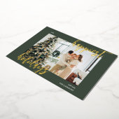 Joyeuses vacances Pinceau Script photo vert (Rotation)