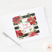 Joyeuses vacances Poinsettias, Stickers Bande Noir (Enveloppe)