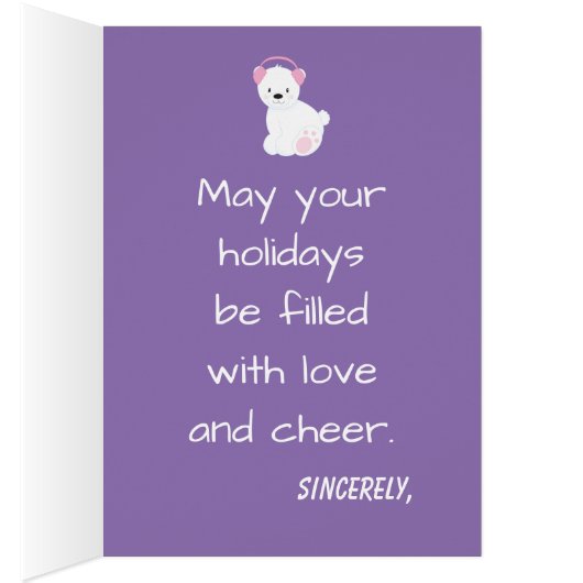 Joyeuses vacances Polar Bear thème (Intérieur (Droit))