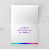 Joyeuses vacances Rainbow Colours Carte de vacance (Intérieur)