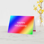 Joyeuses vacances Rainbow Colours Carte de vacance (Fleur jaune)