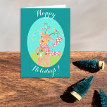 Joyeuses vacances Reindeer carte blanche<br><div class="desc">Une jolie carte de vacances à envoyer à vos amoureux avec l'illustration d'un gentil renne de dessin animé en buvant une tasse de son café préféré. L'intérieur est vide et permet d'écrire autant ou aussi peu que vous le souhaitez. Vous pouvez chercher les timbres-poste correspondants, retourner les étiquettes à l'intérieur...</div>