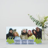 Joyeuses vacances Rétro Lime Trees Carte photo de (Debout devant)