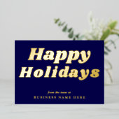 Joyeuses vacances Retro super Blue Gold Business (Debout devant)