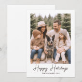 Joyeuses vacances Rustique Carte photo de famille (Devant / Derrière)