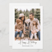 Joyeuses vacances Rustique minimaliste Carte photo (Devant / Derrière)