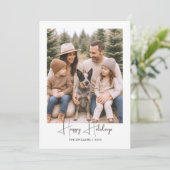 Joyeuses vacances Rustique minimaliste Carte photo (Debout devant)