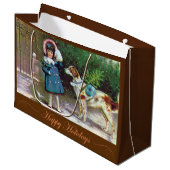 Joyeuses Vacances Sac cadeau Vintage élégant (Devant Angle)