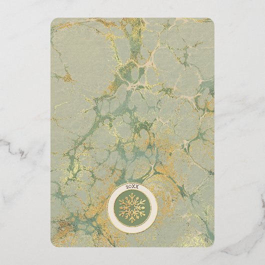 Joyeuses vacances Sage Vert et Or (Verso)