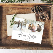 Joyeuses vacances Script moderne Deux Cartes photo