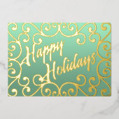 Joyeuses Vacances Scrolly Cadre Mint Green (Recto)