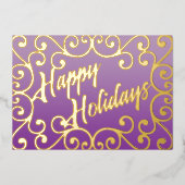 Joyeuses Vacances Scrolly Frame violet (Recto)