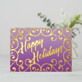 Joyeuses Vacances Scrolly Frame violet (Debout devant)