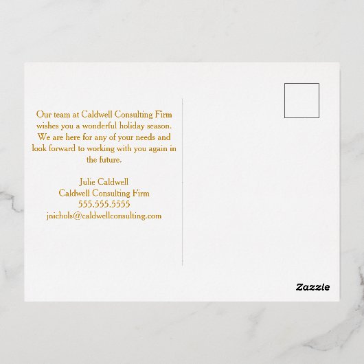 Joyeuses vacances Snowflake Trees Company Gold (Verso)