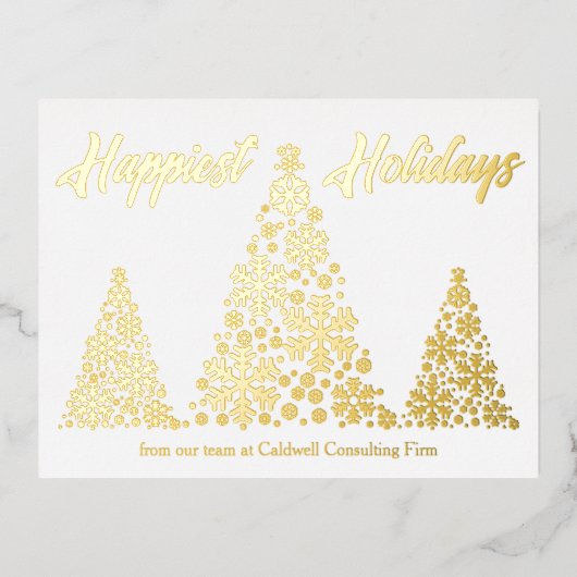 Joyeuses vacances Snowflake Trees Company Gold (Recto)