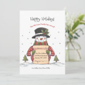 Joyeuses vacances Snowman Moving Faire-part (Debout devant)