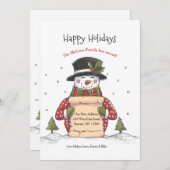Joyeuses vacances Snowman Moving Faire-part (Devant / Derrière)