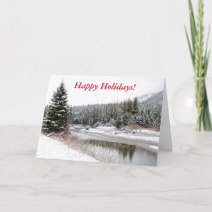 Joyeuses vacances Snowy Montana Carte de voeux pli