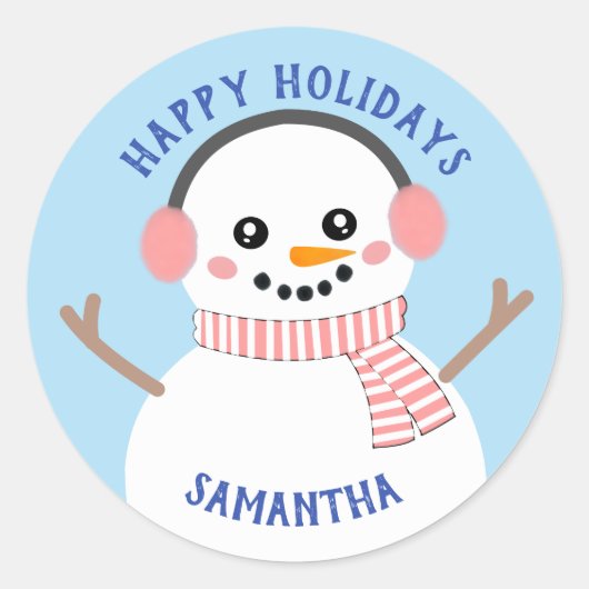 Joyeuses vacances Stickers Femme de neige (Devant)