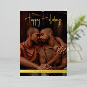 Joyeuses vacances Turquoise Moderne Calligraphie N (Debout devant)