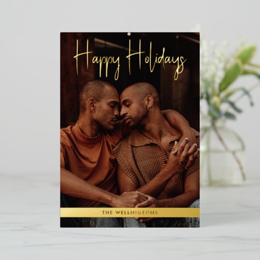 Joyeuses vacances Turquoise Moderne Calligraphie N (Debout devant)