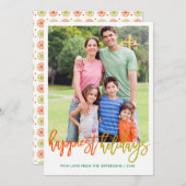 Joyeuses vacances Typographie Photo Carte de Noël (Devant / Derrière)