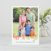 Joyeuses vacances Typographie Photo Carte de Noël (Debout devant)