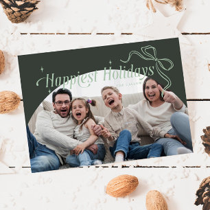 Joyeuses Vacances Vertes Carte de Noël