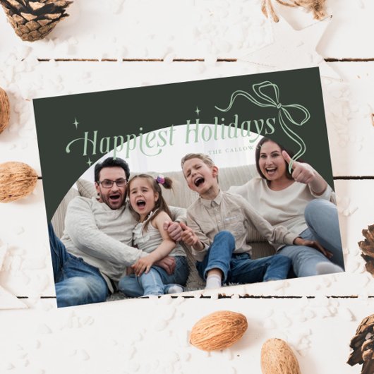 Joyeuses Vacances Vertes Carte de Noël