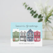 Joyeuses vacances Ville de Noël | Carte de vacance (Debout devant)