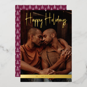 Joyeuses vacances violet moderne calligraphie Noël