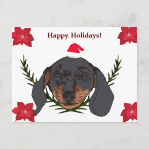 Joyeuses vacances Weiner Dog Carte postale