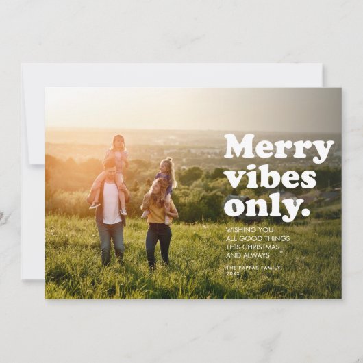 Joyeuses vibes seulement fun rétro vacances carte  (Devant)