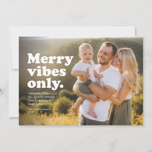 Joyeuses vibes seulement fun rétro vacances carte  (Devant)