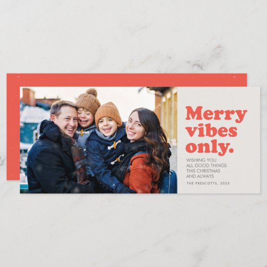 Joyeuses vibes seulement fun rétro vacances carte  (Devant / Derrière)