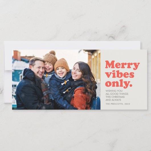 Joyeuses vibes seulement fun rétro vacances carte (Devant)