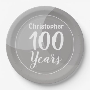 Joyeux 100e Anniversaire Assiette en Papier