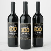 Joyeux 100e anniversaire Étiquette de vin (Bouteilles)