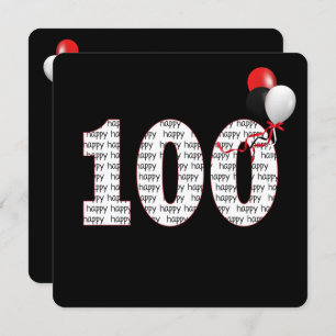 Joyeux 100e anniversaire sur Invitation noire