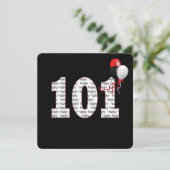 Joyeux 101e anniversaire sur Invitation noire (Debout devant)