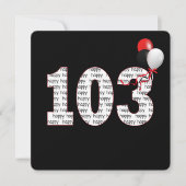 Joyeux 103e anniversaire sur Invitation noire (Devant)