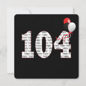 Joyeux 104e anniversaire sur Invitation noire (Devant)
