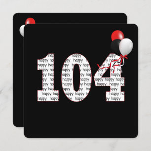 Joyeux 104e anniversaire sur Invitation noire
