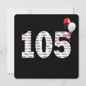 Joyeux 105e anniversaire sur Invitation noire (Devant)