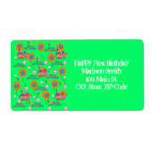 Joyeux 10e anniversaire Étiquettes de adresse, Ver (Devant)