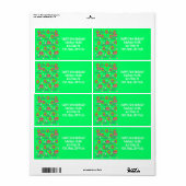 Joyeux 10e anniversaire Étiquettes de adresse, Ver (Feuille entière)