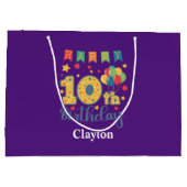 Joyeux 10e anniversaire grand sac cadeau (Dos)