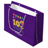 Joyeux 10e anniversaire grand sac cadeau (Devant Angle)